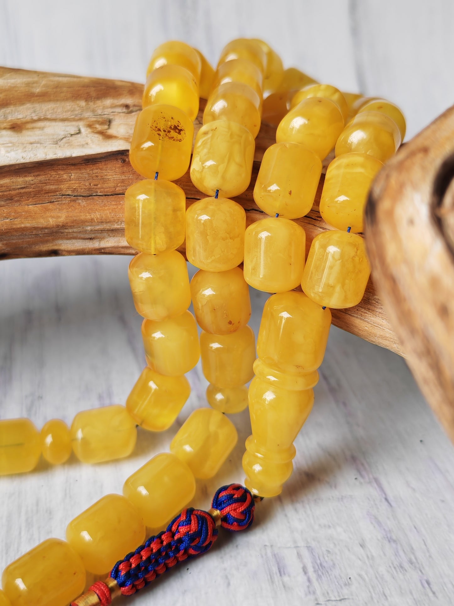 Barrel Shape Honey Natural Amber Rosary / Tasbih