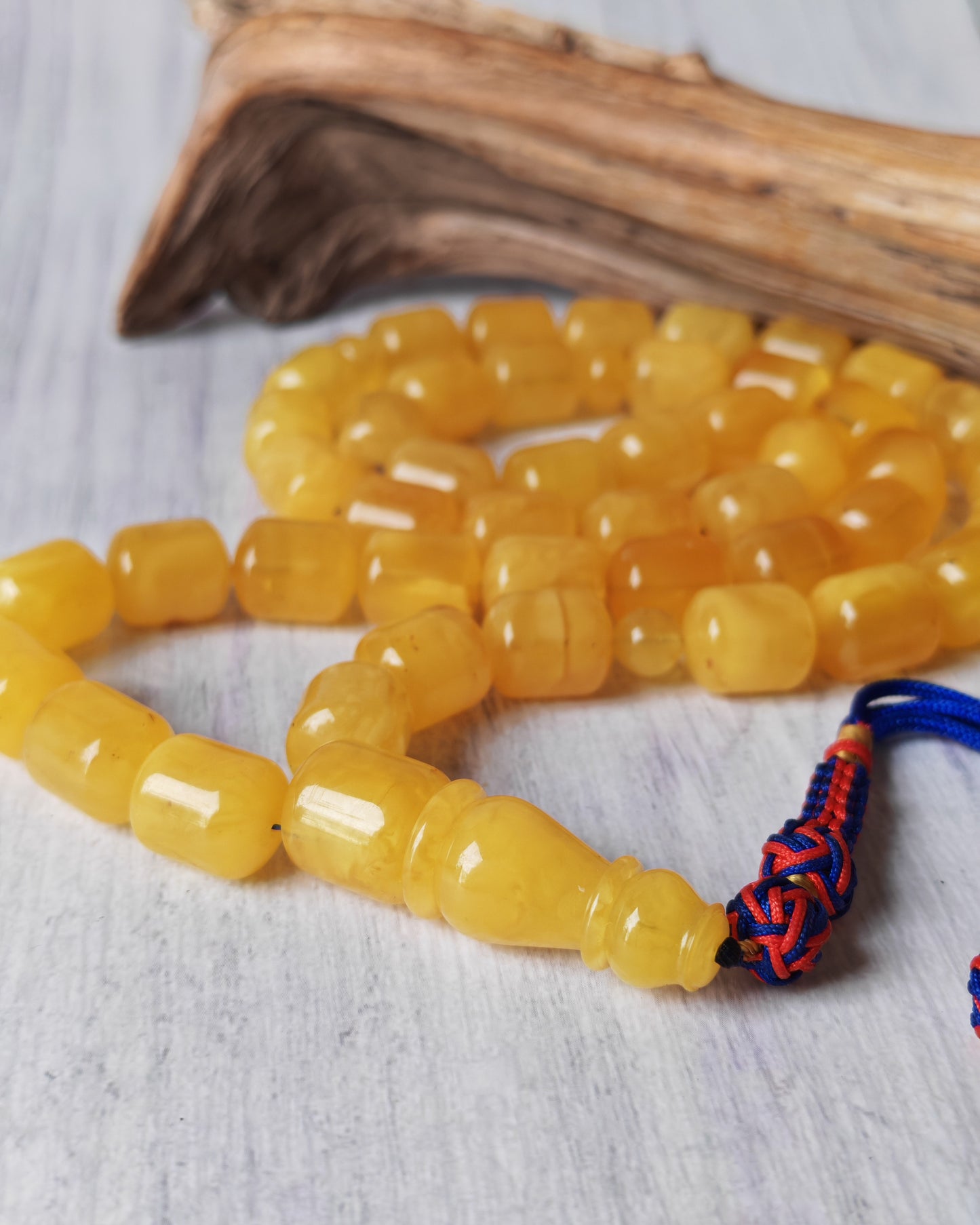 Barrel Shape Honey Natural Amber Rosary / Tasbih