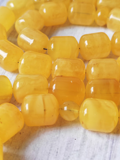 Barrel Shape Honey Natural Amber Rosary / Tasbih