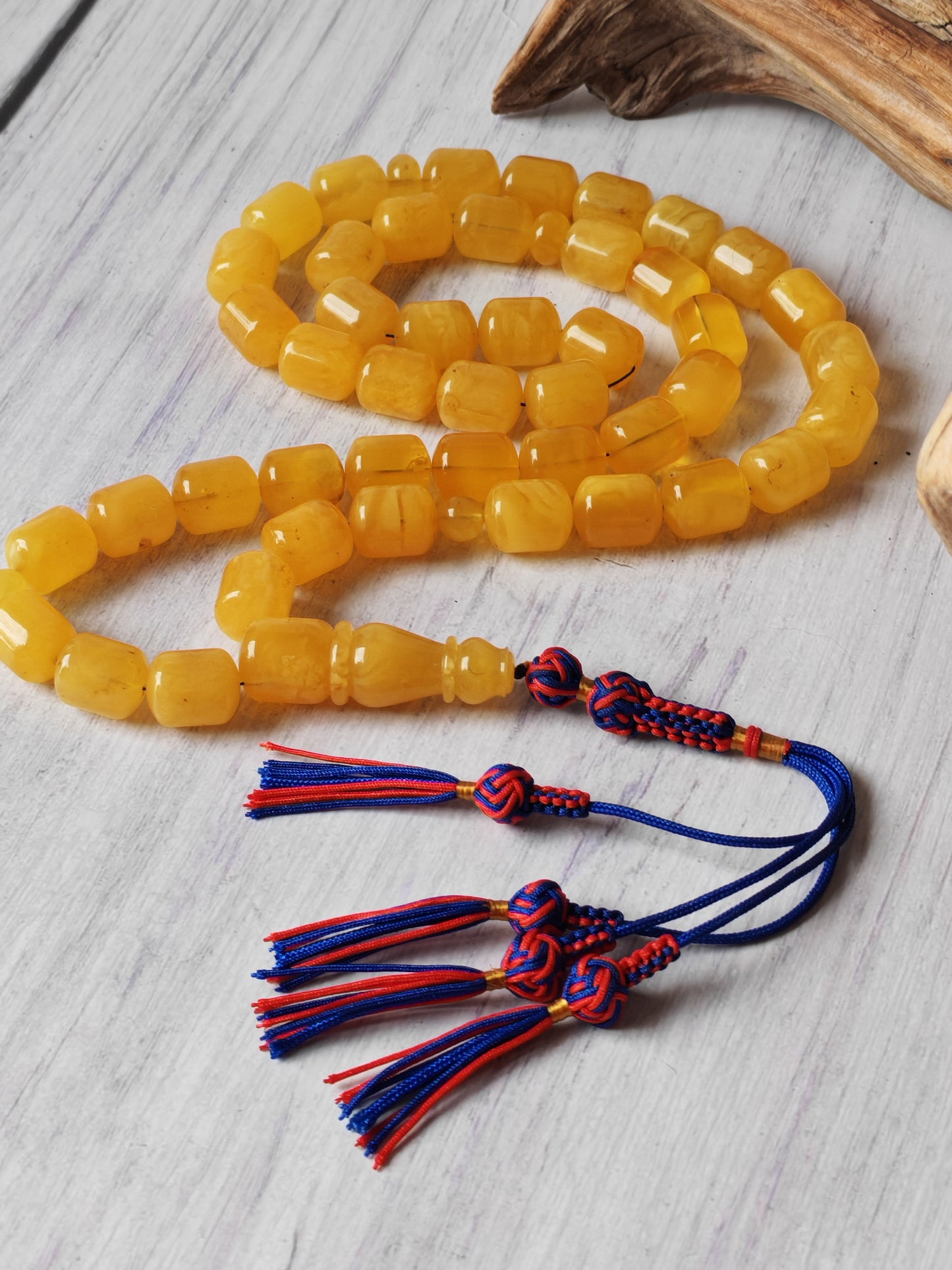 Barrel Shape Honey Natural Amber Rosary / Tasbih