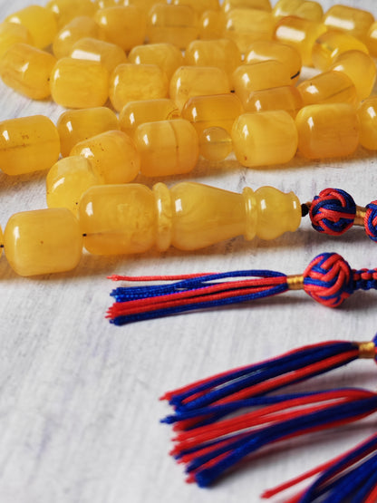 Barrel Shape Honey Natural Amber Rosary / Tasbih