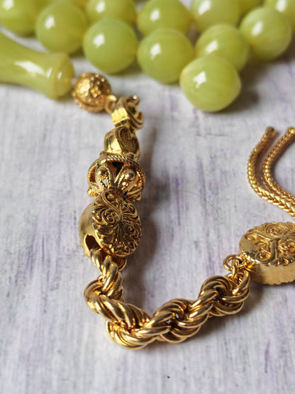 Light Lime Green German Bakelite Tasbih by Kifah Halabi – 45 Istanbul-Shaped Beads