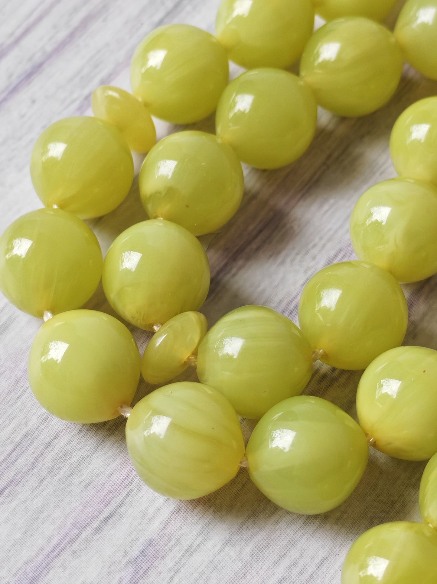 Light Lime Green German Bakelite Tasbih by Kifah Halabi – 45 Istanbul-Shaped Beads