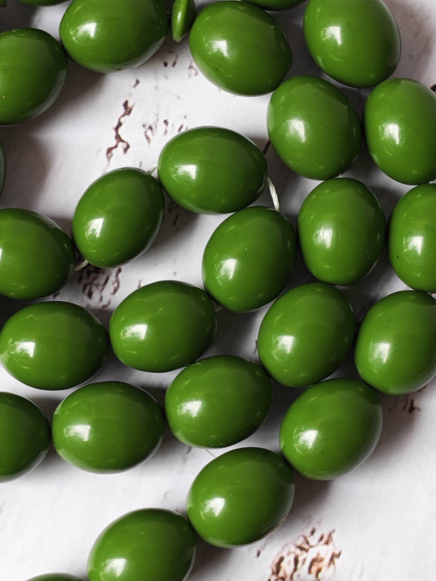 British Bakelite Olive-Bead Rosary – 35 Beads | Heavy, Collectible Craft from Egypt (71g)