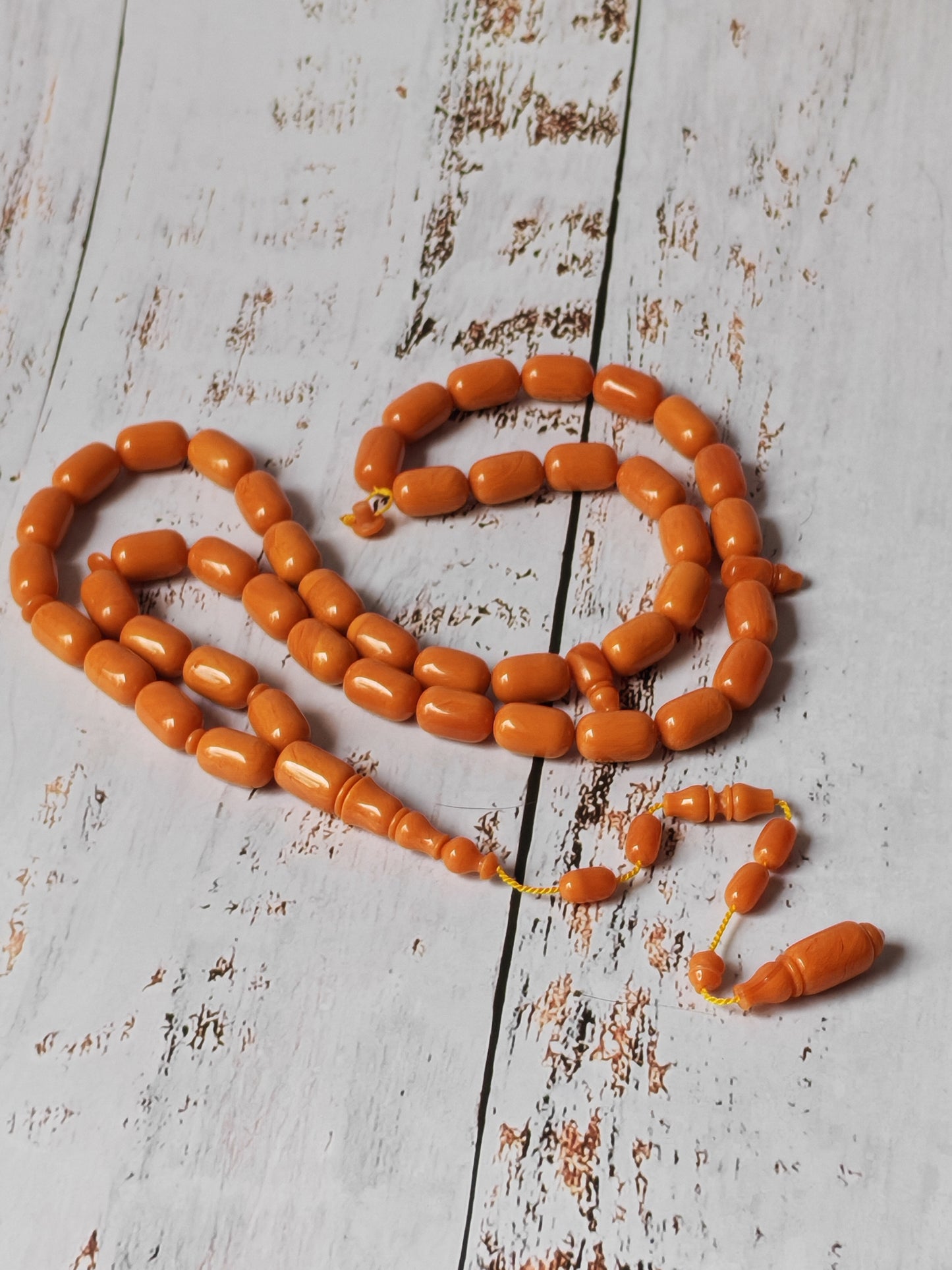 British Bakelite Barrel-Shaped Tasbih – 45 Beads | Originally Bowling Ball | Egyptian Craft