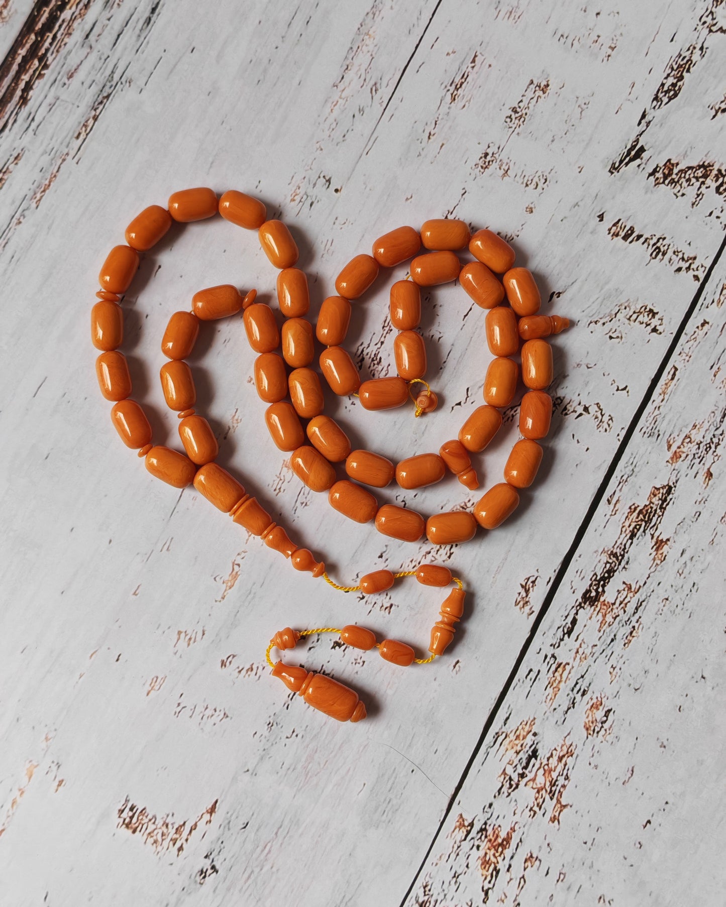 British Bakelite Barrel-Shaped Tasbih – 45 Beads | Originally Bowling Ball | Egyptian Craft