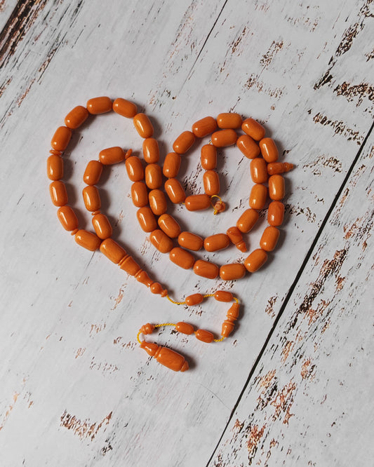 British Bakelite Barrel-Shaped Tasbih – 45 Beads | Originally Bowling Ball | Egyptian Craft