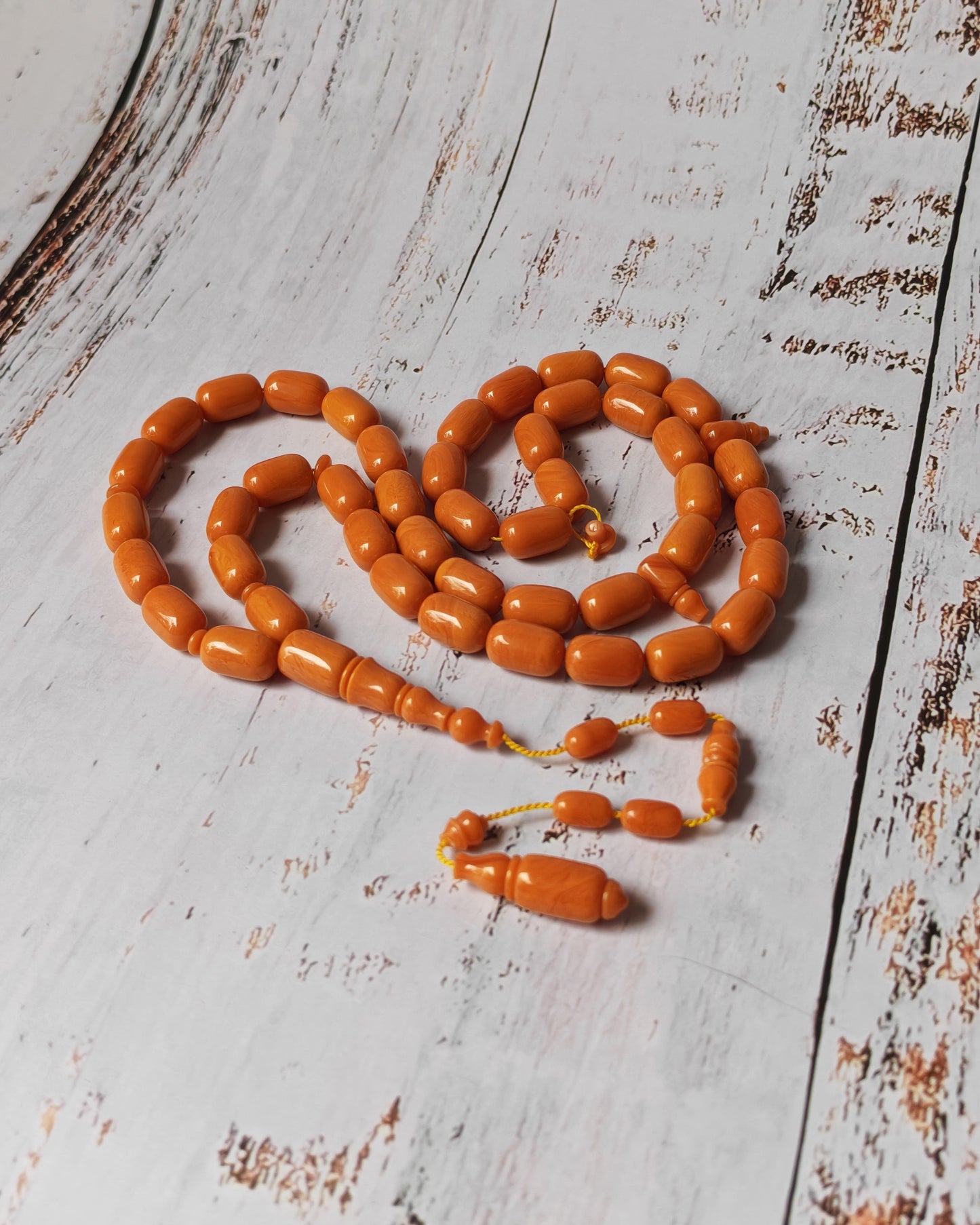 British Bakelite Barrel-Shaped Tasbih – 45 Beads | Originally Bowling Ball | Egyptian Craft