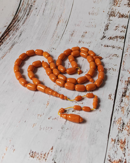 British Bakelite Barrel-Shaped Tasbih – 45 Beads | Originally Bowling Ball | Egyptian Craft