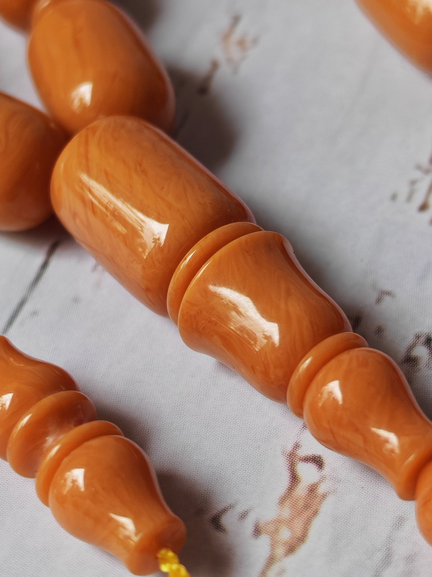 British Bakelite Barrel-Shaped Tasbih – 45 Beads | Originally Bowling Ball | Egyptian Craft