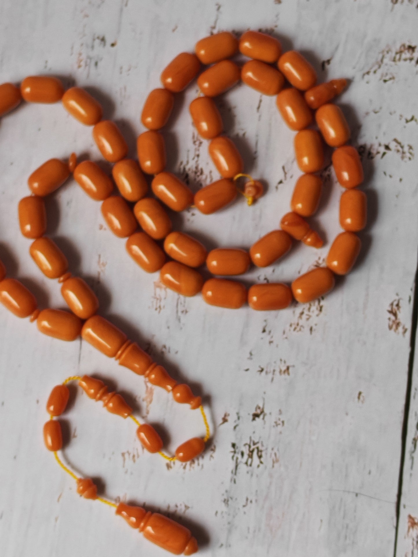 British Bakelite Barrel-Shaped Tasbih – 45 Beads | Originally Bowling Ball | Egyptian Craft