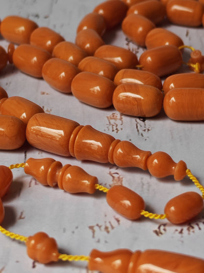 British Bakelite Barrel-Shaped Tasbih – 45 Beads | Originally Bowling Ball | Egyptian Craft