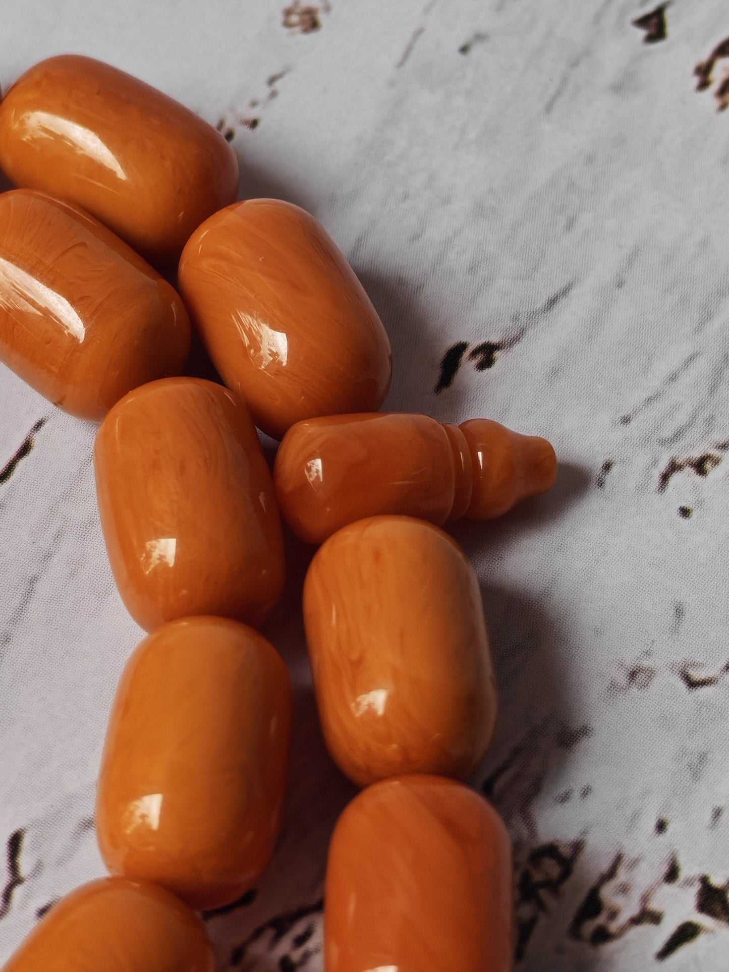 British Bakelite Barrel-Shaped Tasbih – 45 Beads | Originally Bowling Ball | Egyptian Craft