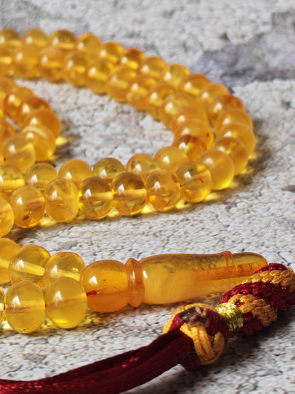 Citron & Cloudy Amber Rosary – 99 Beads | Micro Size | Donut Shape | Half-Half Pattern