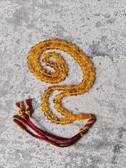 Citron & Cloudy Amber Rosary – 99 Beads | Micro Size | Donut Shape | Half-Half Pattern