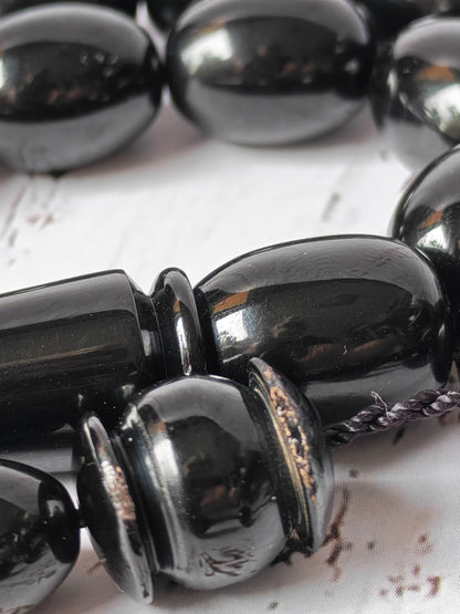 British Bakelite Rosary – 33 Beads | Deep Black, Heavy & Striking