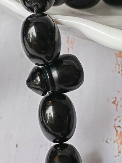 British Bakelite Rosary – 33 Beads | Deep Black, Heavy & Striking