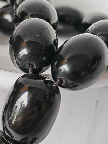 British Bakelite Rosary – 33 Beads | Deep Black, Heavy & Striking