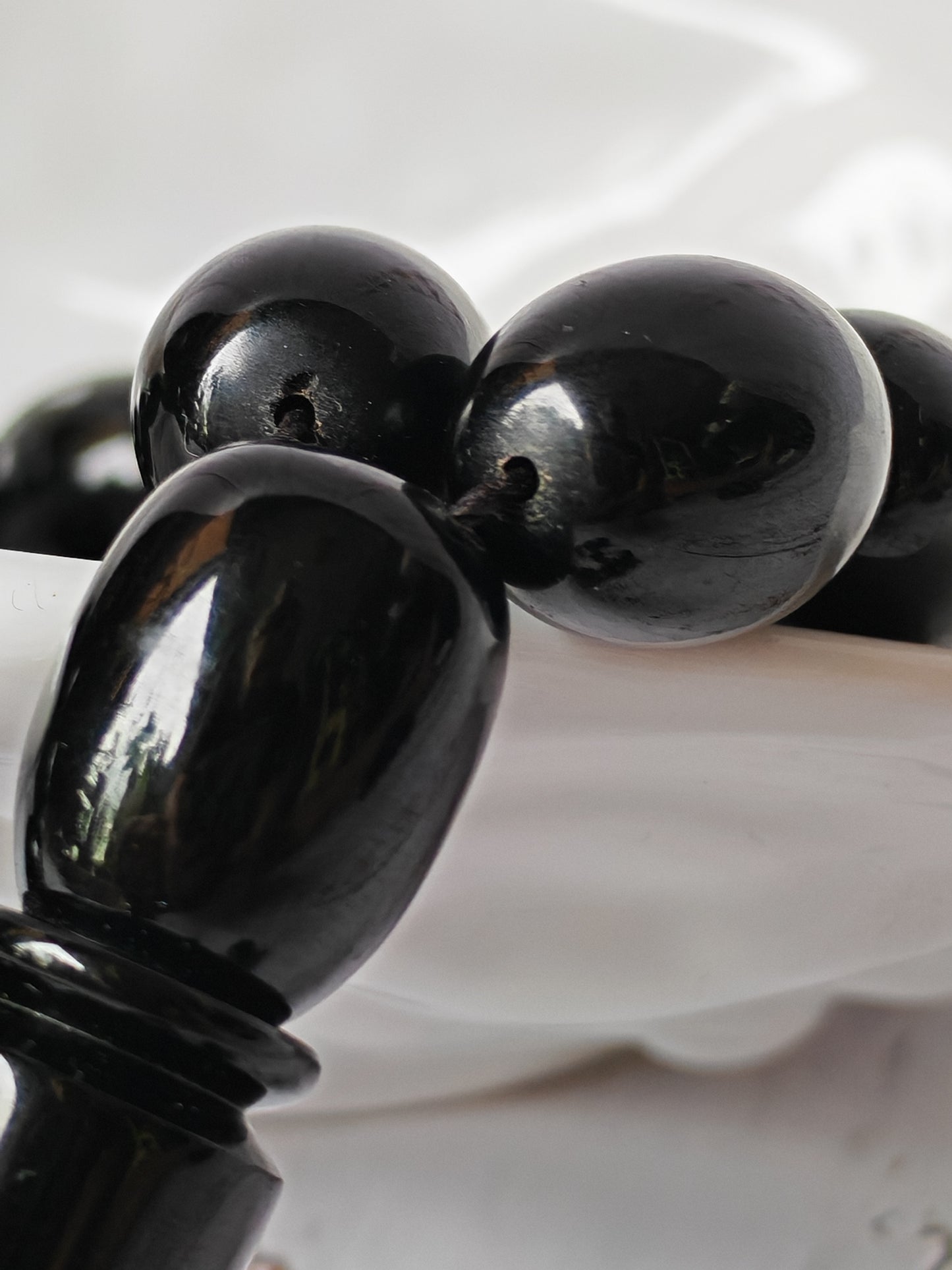 British Bakelite Rosary – 33 Beads | Deep Black, Heavy & Striking