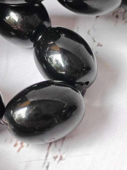 British Bakelite Rosary – 33 Beads | Deep Black, Heavy & Striking