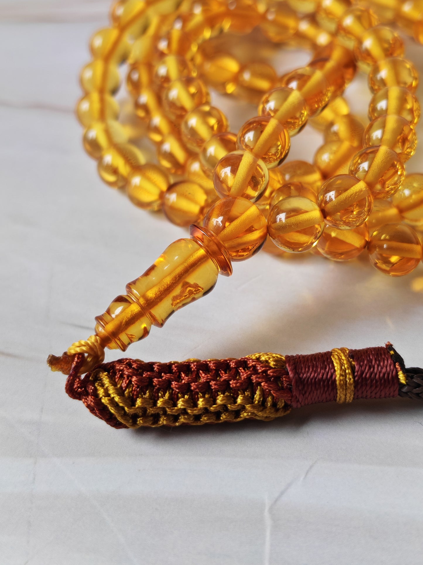 Citron Amber Tasbih – 99 Beads | Micro Size | Fully Transparent | Daily Use