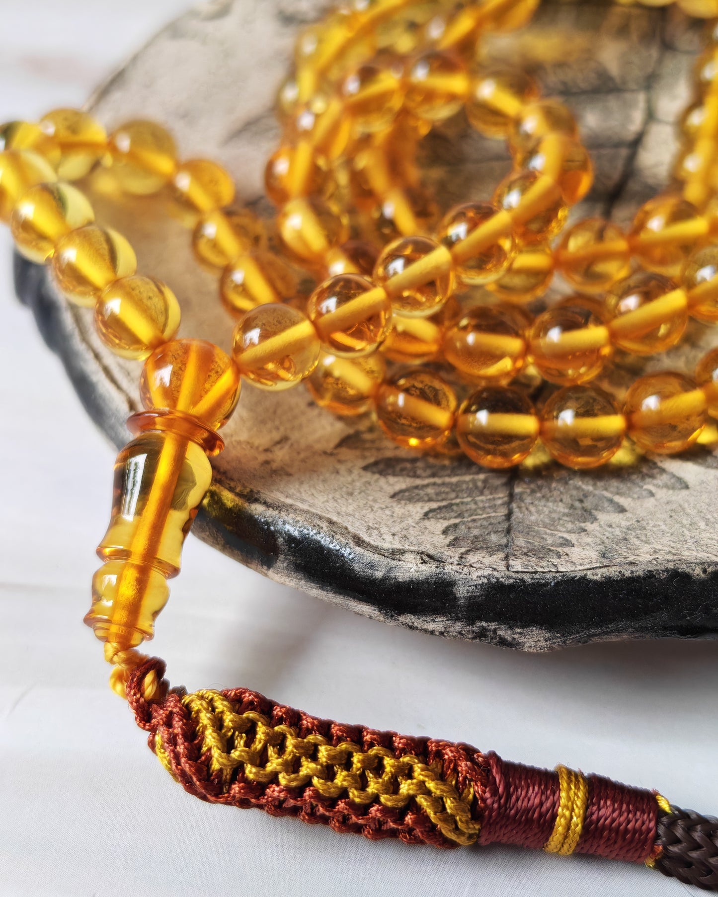 Citron Amber Tasbih – 99 Beads | Micro Size | Fully Transparent | Daily Use