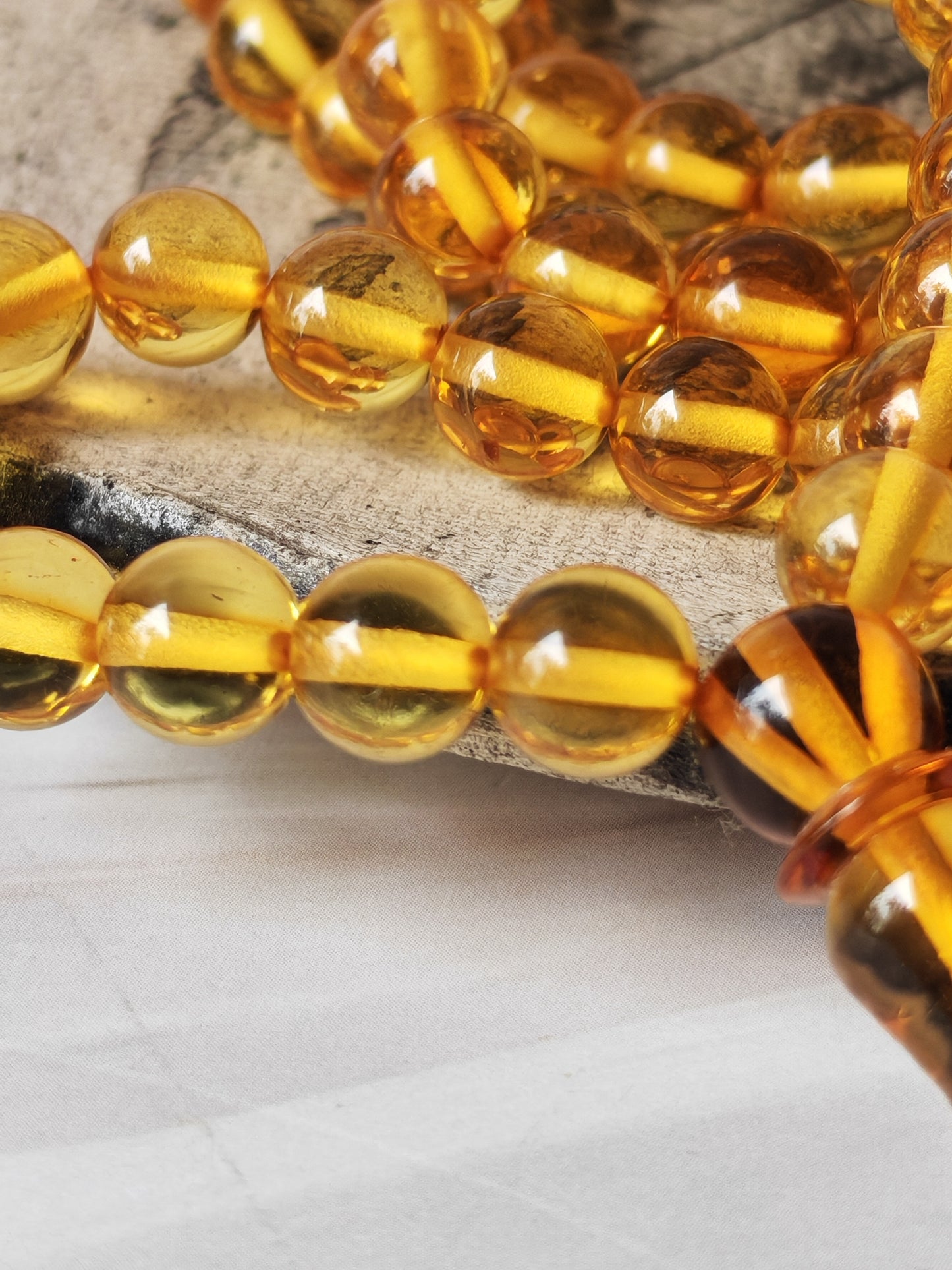 Citron Amber Tasbih – 99 Beads | Micro Size | Fully Transparent | Daily Use