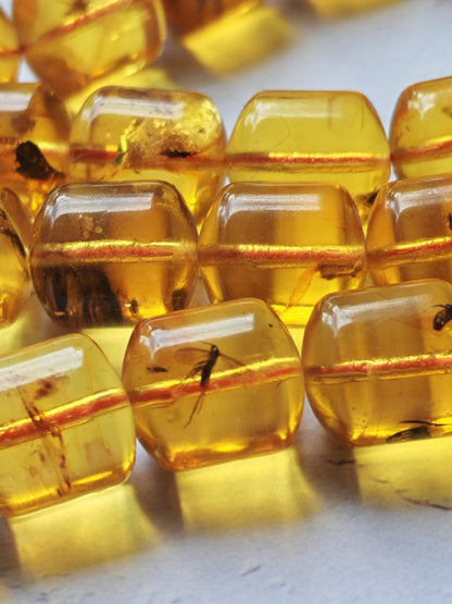 Kaliningrad Amber Rosary – 66 Barrel Beads | Citron Tones with Insect Inclusions