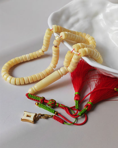 Amber Rosary – 99 Beads | Milk & White Donut Discs