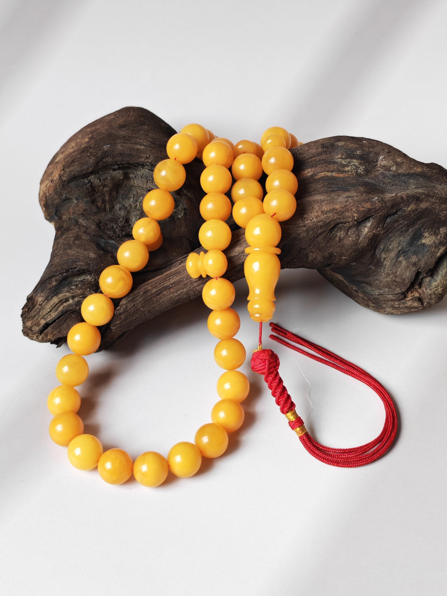 Aged Butterscotch Amber Rosary | 55 Beads, Collectible Piece