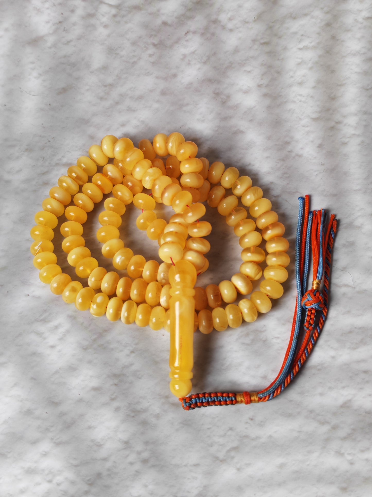 Half-Half Baltic Amber Misbah | 117 Donut-Shaped Beads