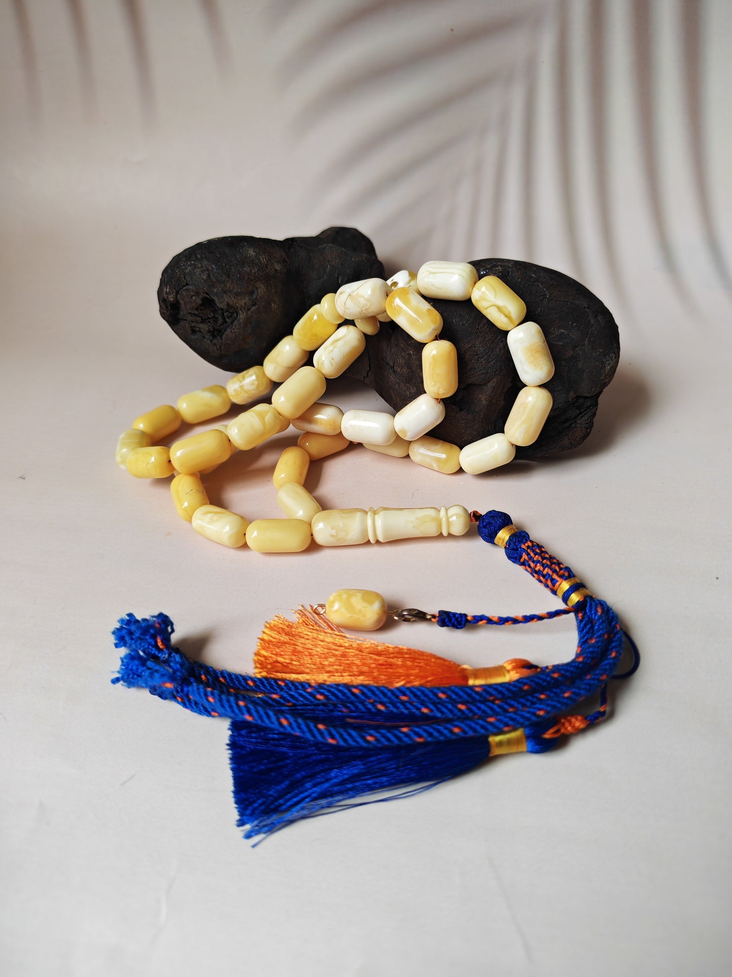 Natural Royal White Barrel Shape Tasbih 33 Beads