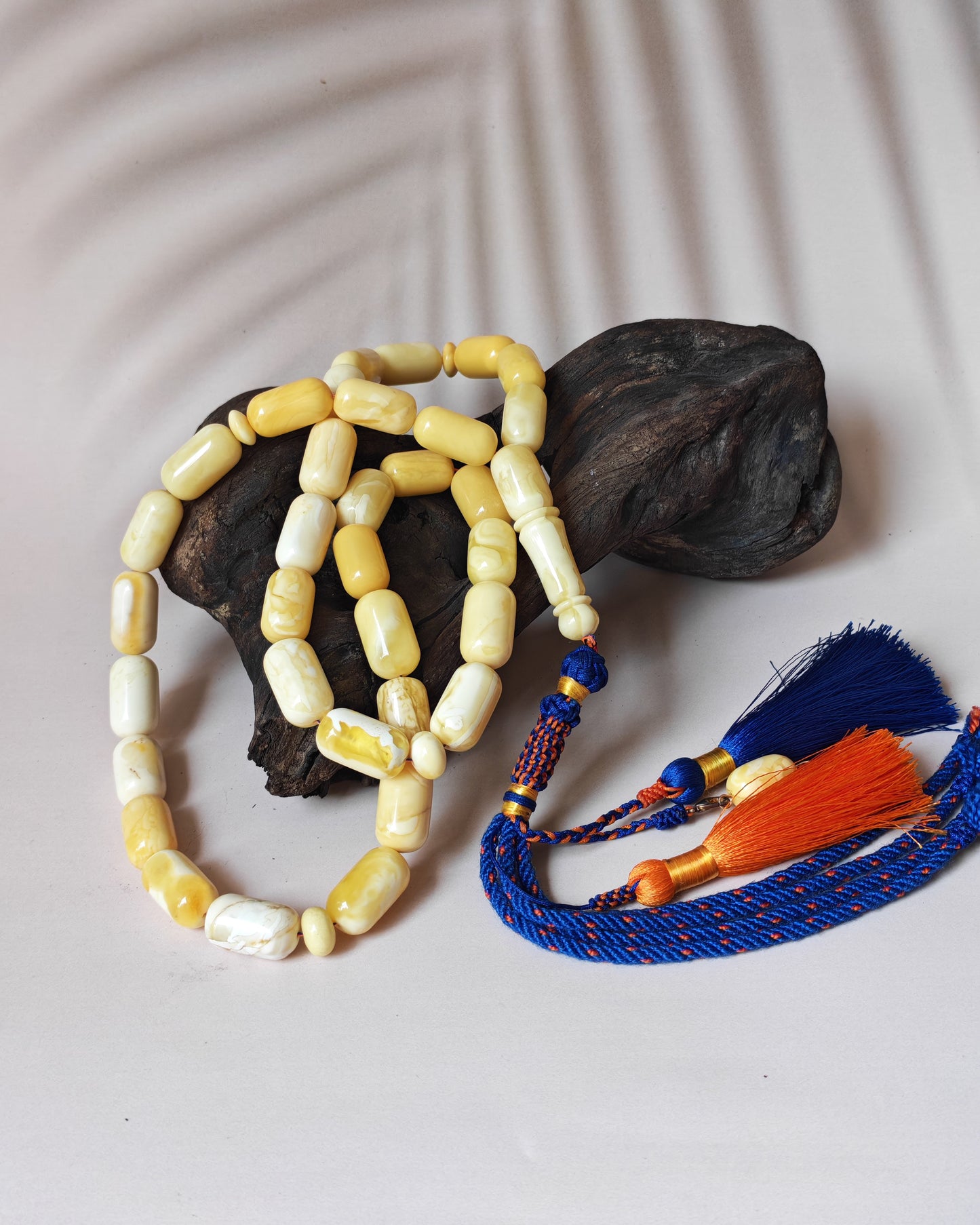 Natural Royal White Barrel Shape Tasbih 33 Beads