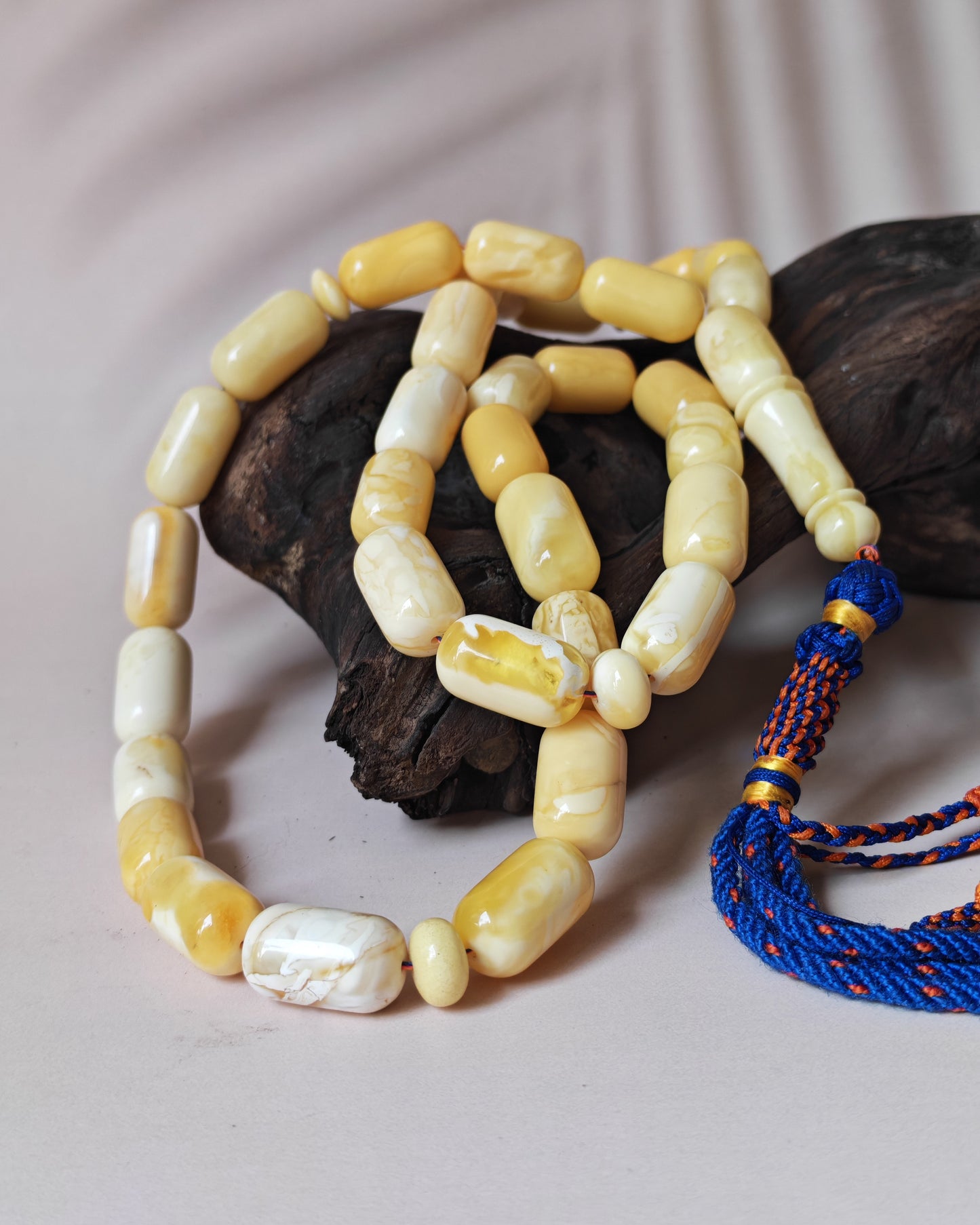 Natural Royal White Barrel Shape Tasbih 33 Beads