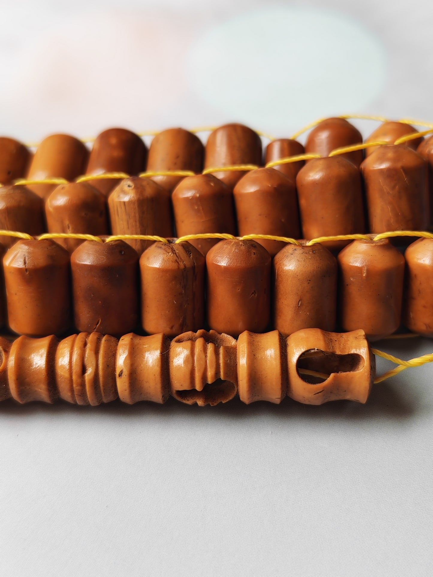 Flat-Shaped Kokka Seed Wood Rosary | 33 Beads
