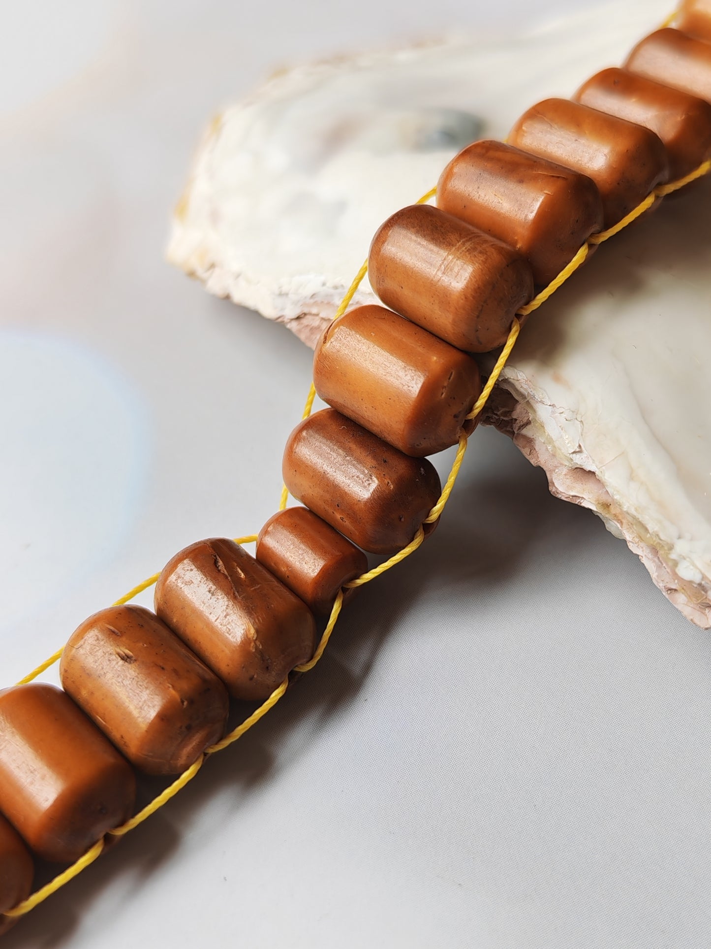 Flat-Shaped Kokka Seed Wood Rosary | 33 Beads