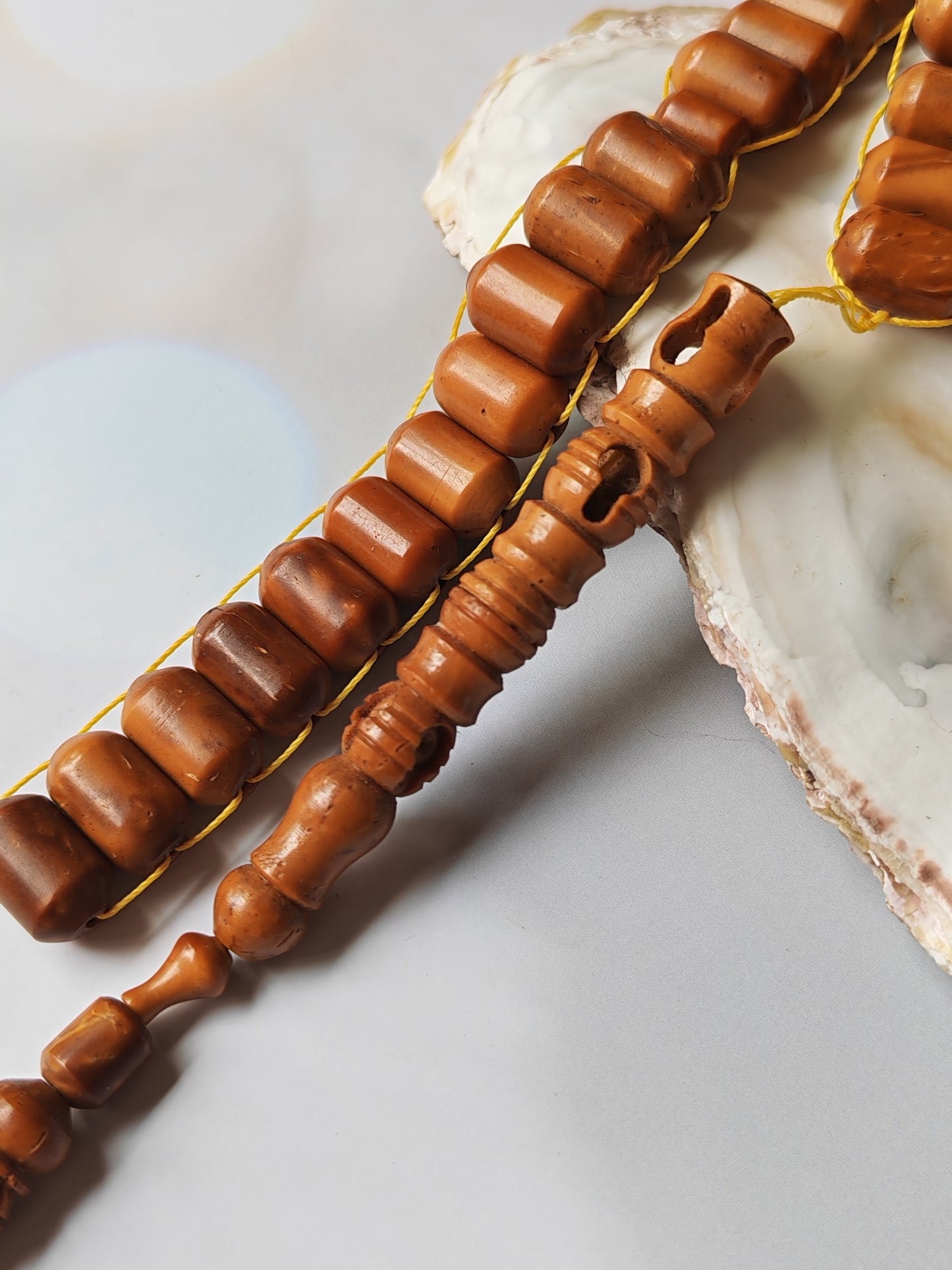 Flat-Shaped Kokka Seed Wood Rosary | 33 Beads