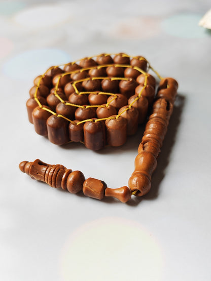 Flat-Shaped Kokka Seed Wood Rosary | 33 Beads