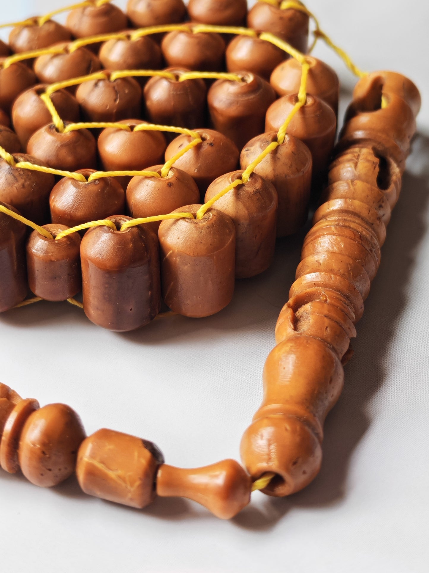 Flat-Shaped Kokka Seed Wood Rosary | 33 Beads
