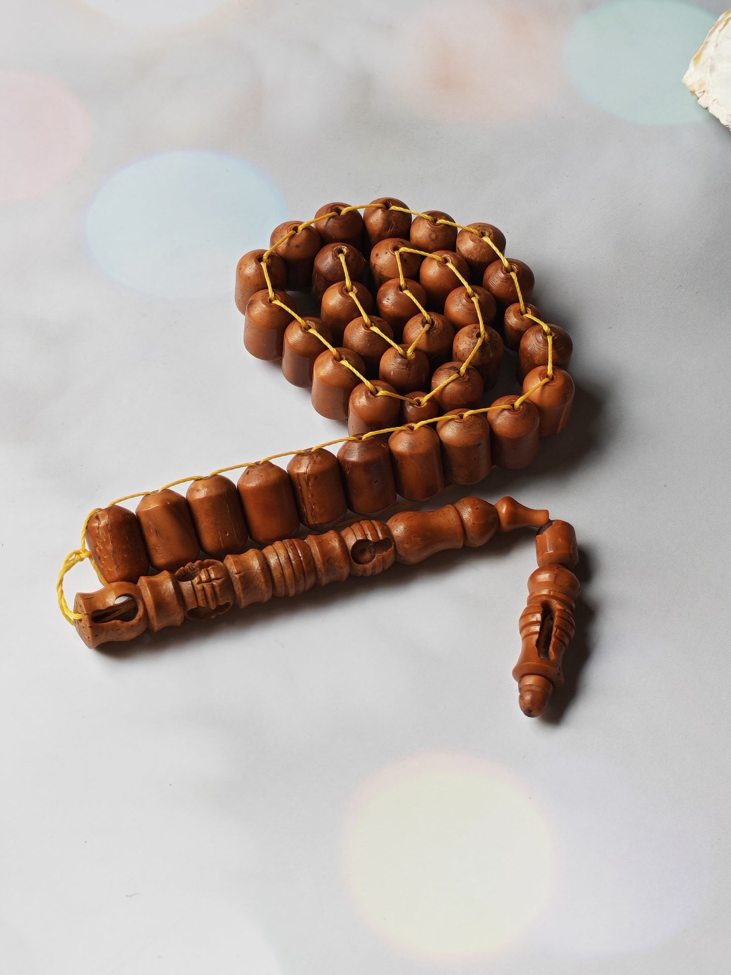 Flat-Shaped Kokka Seed Wood Rosary | 33 Beads