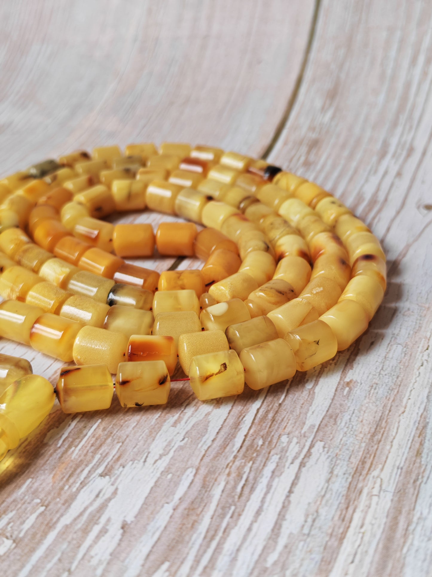 Raw Multicolor Amber Rosary – 99 Barrel Beads | Extra Long Daily-Use Piece
