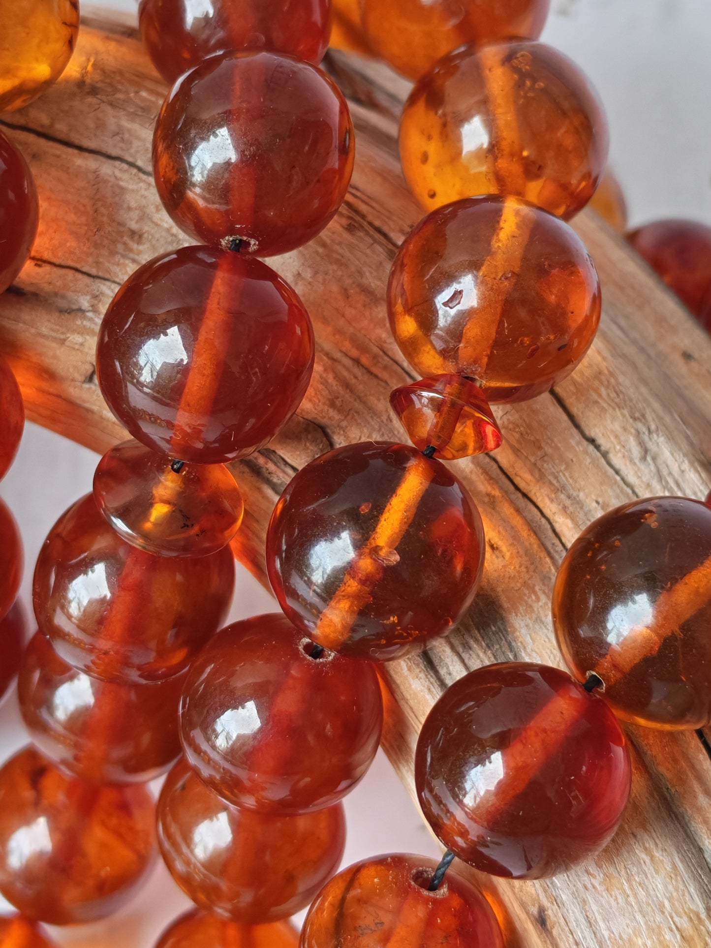 Antique Melted Baltic Amber Rosary | Kaliningrad Origin | Jumbo Size | 47 Beads