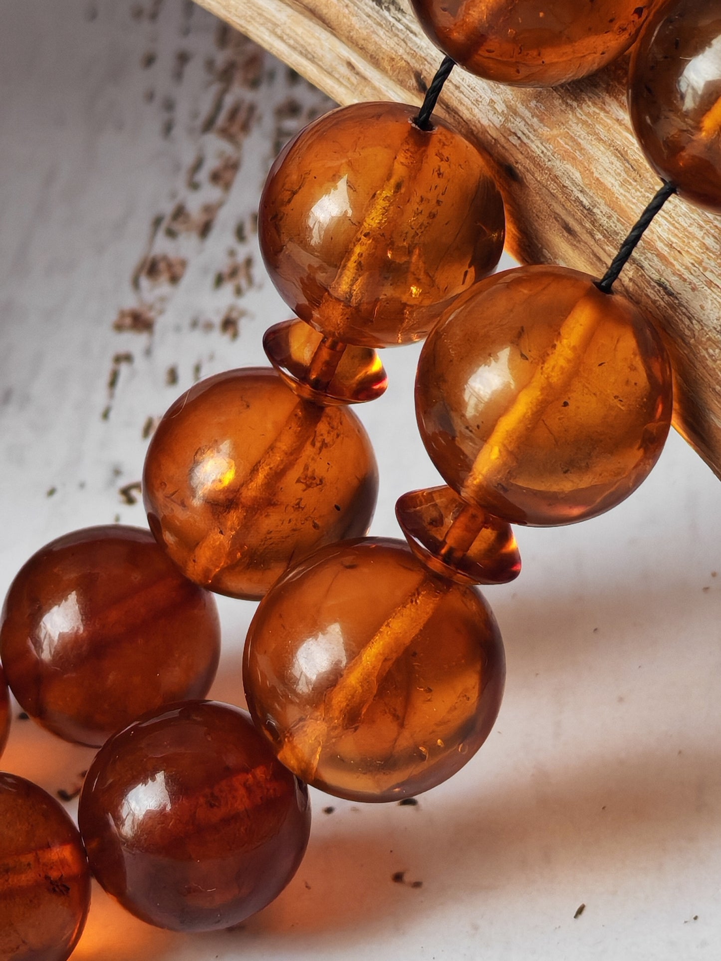 Antique Melted Baltic Amber Rosary | Kaliningrad Origin | Jumbo Size | 47 Beads