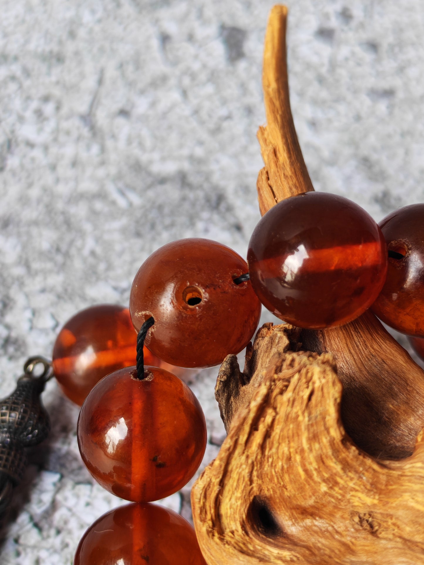 Antique Melted Baltic Amber Rosary | Kaliningrad Origin | Jumbo Size | 47 Beads