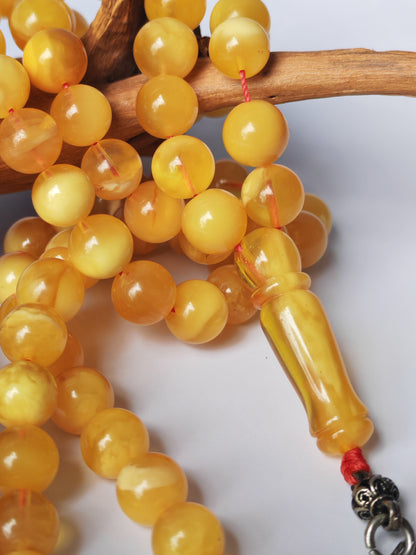 Half-Half Pattern Amber Rosary | 75 Beads