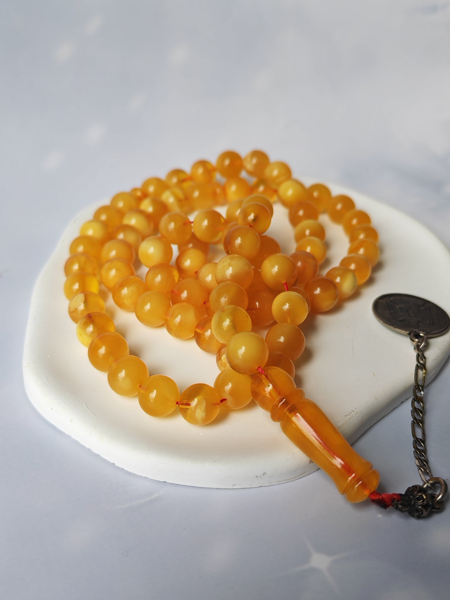 Half-Half Pattern Amber Rosary | 75 Beads