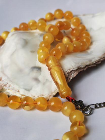 Half-Half Pattern Amber Rosary | 75 Beads