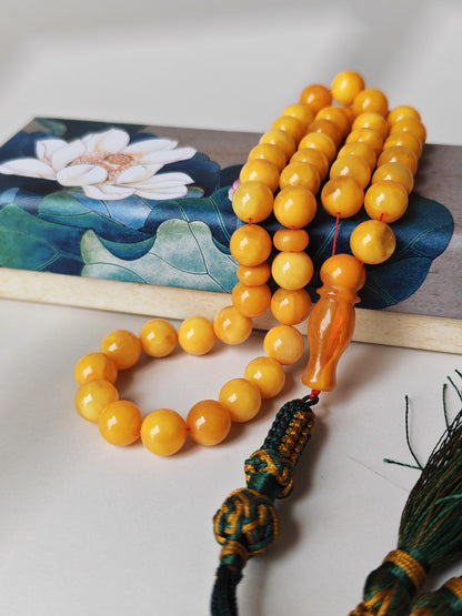 Natural Antique Aged Butterscotch Amber Misbah 45 Beads Pocket Size