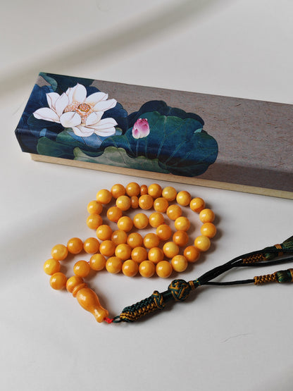 Natural Antique Aged Butterscotch Amber Misbah 45 Beads Pocket Size