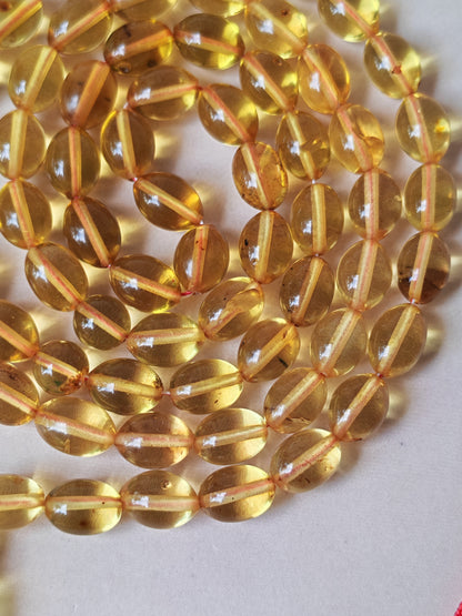 Transparent Micro Citron Amber Rosary – 66 Small Olive Beads